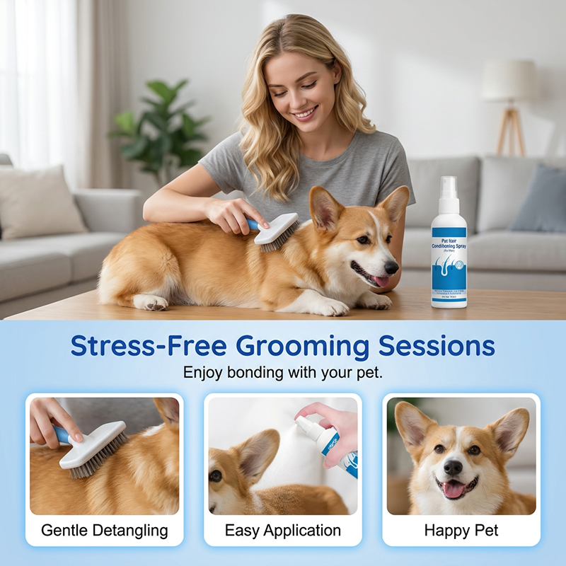 Gentle Pet Detangling Spray for Matted Fur