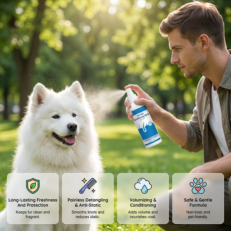 Gentle Pet Detangling Spray for Matted Fur