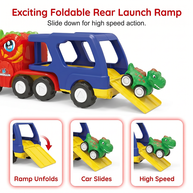Double-Decker Dinosaur Transport Truck Toy