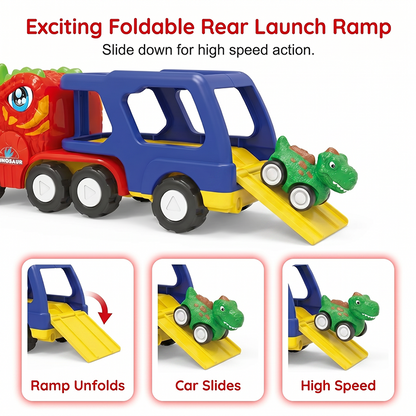Double-Decker Dinosaur Transport Truck Toy