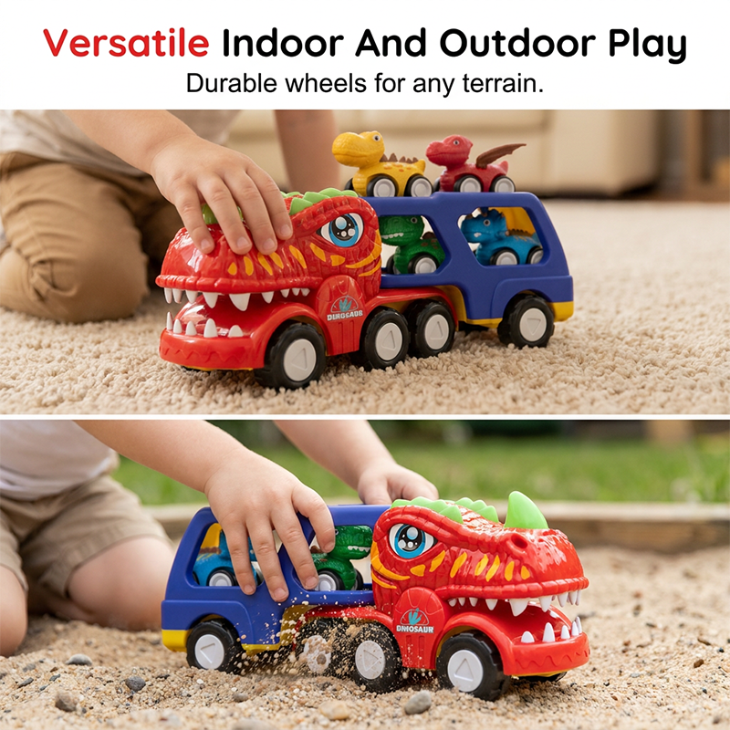 Double-Decker Dinosaur Transport Truck Toy