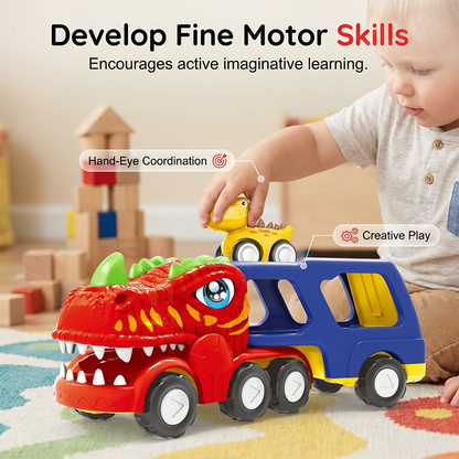 Double-Decker Dinosaur Transport Truck Toy