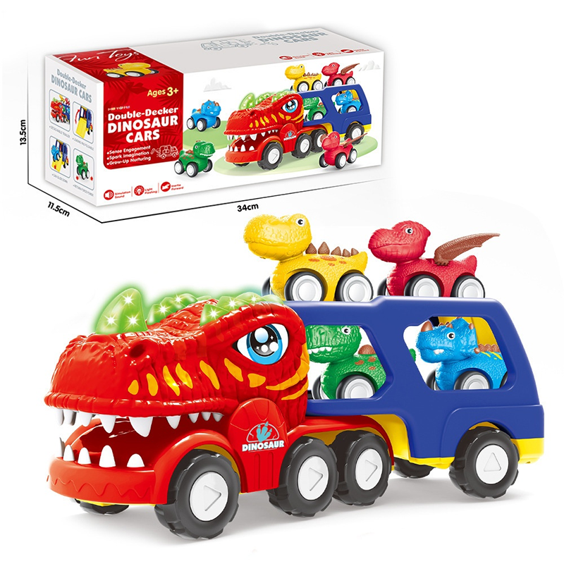Double-Decker Dinosaur Transport Truck Toy