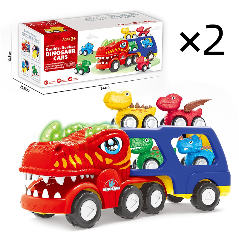 Double-Decker Dinosaur Transport Truck Toy