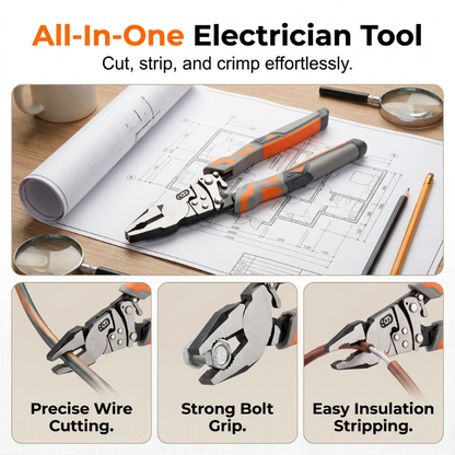 🔧 50% OFF NOW! ⚡ Ratchet Lineman's Pliers – Cut, Strip, Grip & Crimp – Self-Locking, Anti-Rust & All-in-One Electrician Essential 🛠️