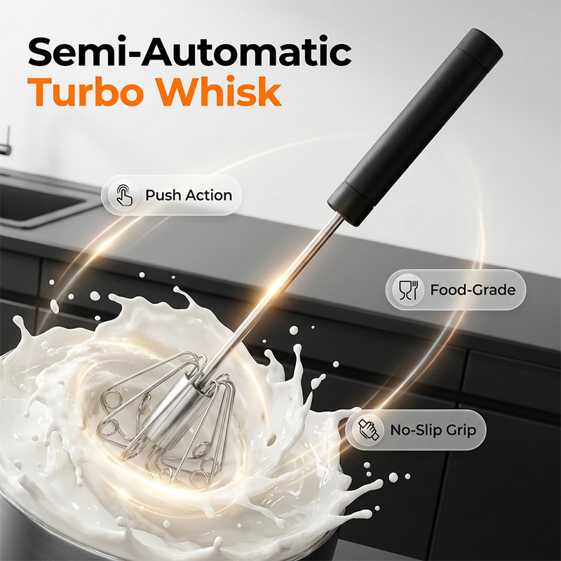 ?Promoción último día 50% DESCUENTO?Batidor de huevos manual semiautomático de acero inoxidable