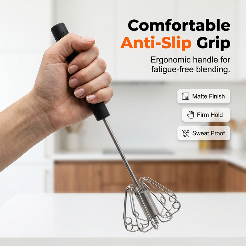 ?Promoción último día 50% DESCUENTO?Batidor de huevos manual semiautomático de acero inoxidable