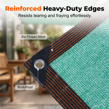 ☀️ 90% UV-Block Sunshade Cloth – HDPE Mesh, Reinforced Edges, for Garden & Patio 🌞