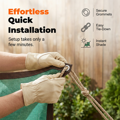 ☀️ 90% UV-Block Sunshade Cloth – HDPE Mesh, Reinforced Edges, for Garden & Patio 🌞