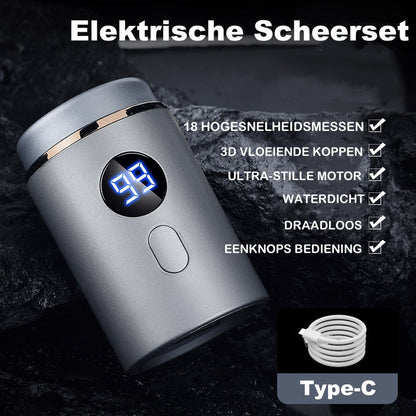 Potente miniafeitadora eléctrica para hombre con pantalla digital