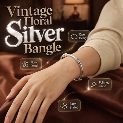 💫Vintage Floral Silver Bangle💫Buy 1 Get 1 Free NOW!!💥