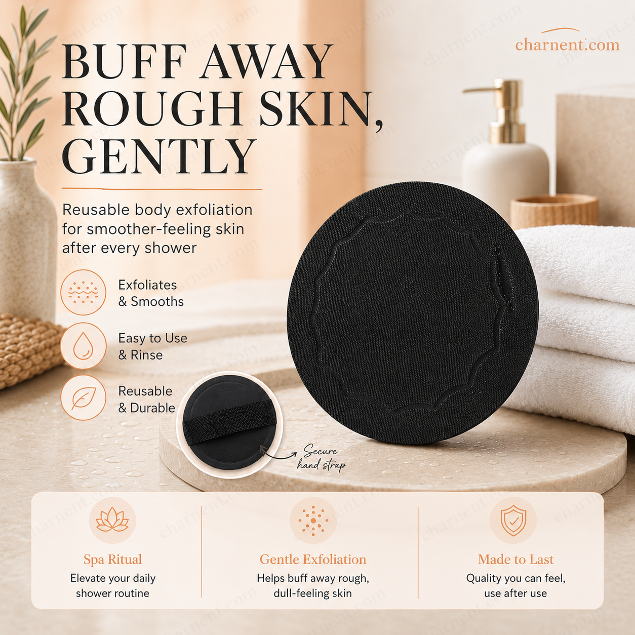 🛁 Exfoliating Scrub Bath Pad – Rubber Body Cleansing Pad For Shower