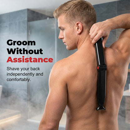 🪒💪 Reach-Anywhere Body Trimmer – Extendable handle, precision heads. Trim back, chest & legs yourself – no help needed! 🧔✨