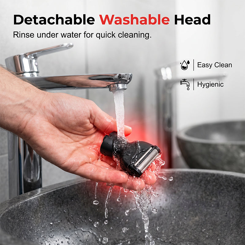🪒💪 Reach-Anywhere Body Trimmer – Extendable handle, precision heads. Trim back, chest & legs yourself – no help needed! 🧔✨