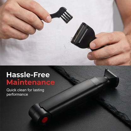 🪒💪 Reach-Anywhere Body Trimmer – Extendable handle, precision heads. Trim back, chest & legs yourself – no help needed! 🧔✨