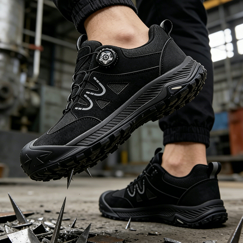 Steel Toe Safety Shoes with Rotary Lacing System