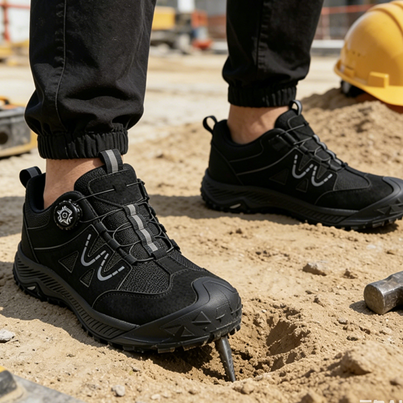 Steel Toe Safety Shoes with Rotary Lacing System
