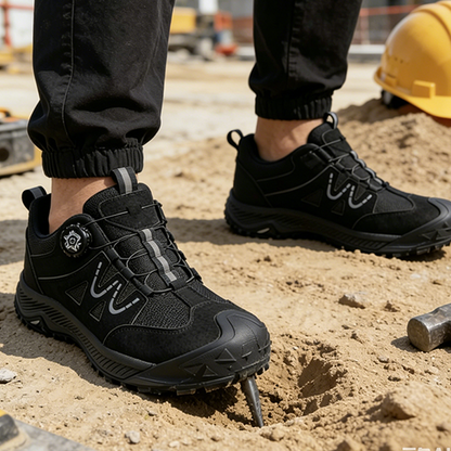 Steel Toe Safety Shoes with Rotary Lacing System
