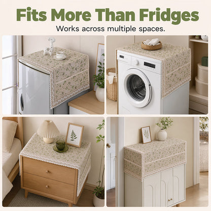 ✨Cotton Linen Refrigerator Dust Cover with Pockets