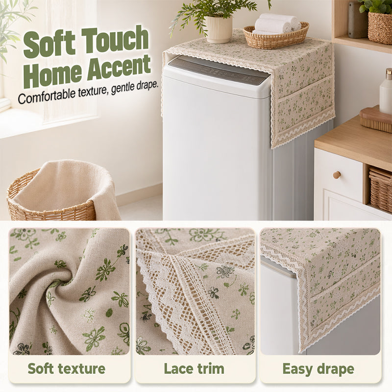 ✨Cotton Linen Refrigerator Dust Cover with Pockets