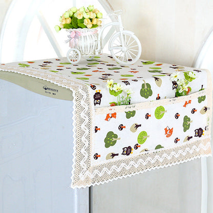 ✨Cotton Linen Refrigerator Dust Cover with Pockets