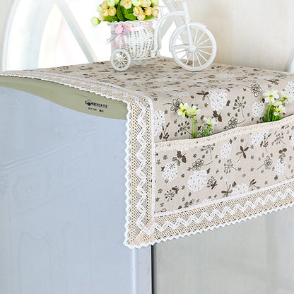 ✨Cotton Linen Refrigerator Dust Cover with Pockets