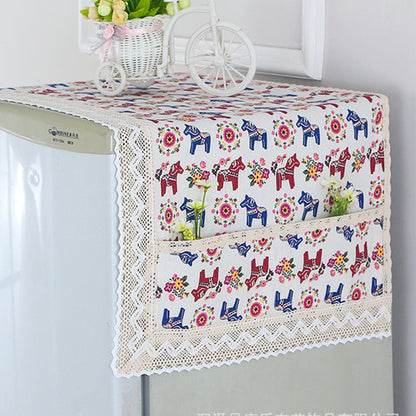✨Cotton Linen Refrigerator Dust Cover with Pockets