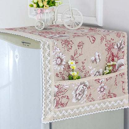 ✨Cotton Linen Refrigerator Dust Cover with Pockets