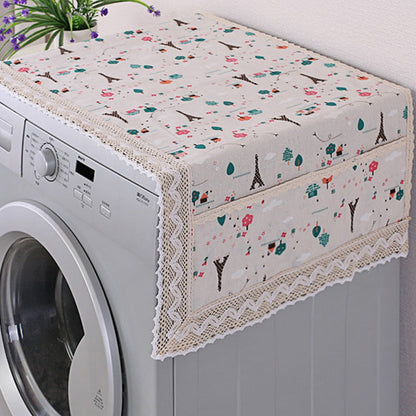 ✨Cotton Linen Refrigerator Dust Cover with Pockets