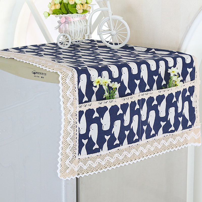 ✨Cotton Linen Refrigerator Dust Cover with Pockets