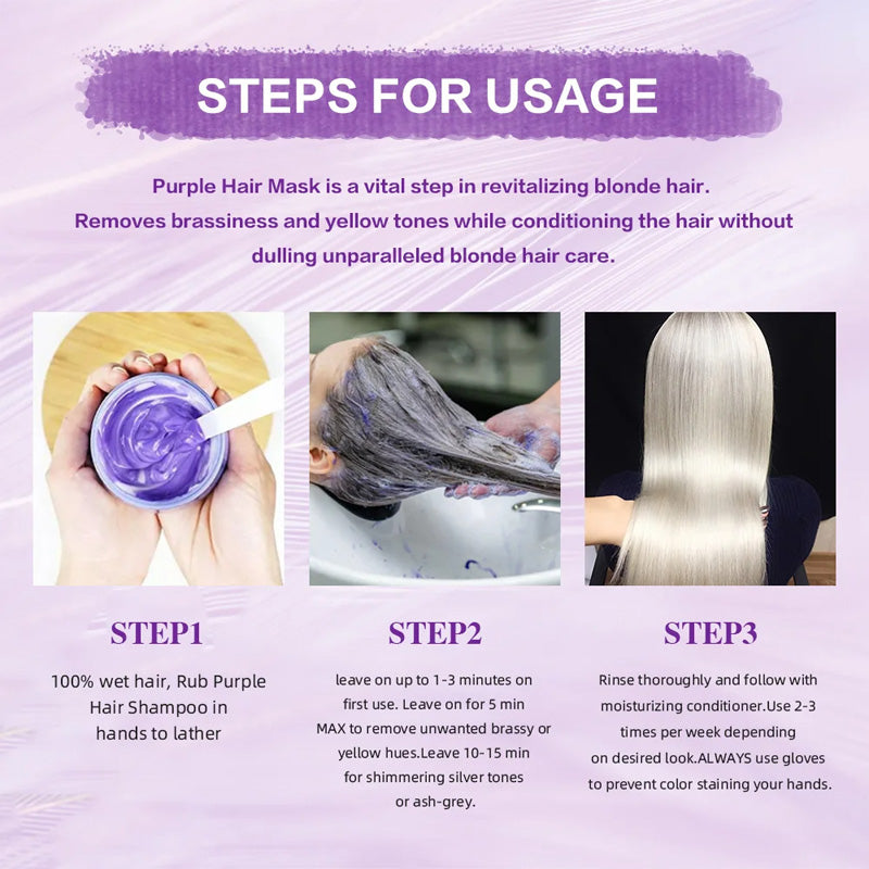 🎉 LIMITED TIME 50% OFF! 🔥Moisturizing Purple Hair Mask with Long-Lasting Scent