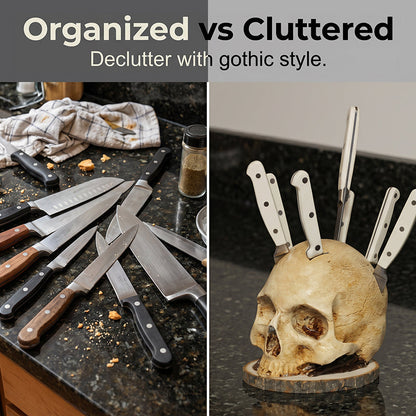 Funny Skull Knife Holder for Kitchen Storage