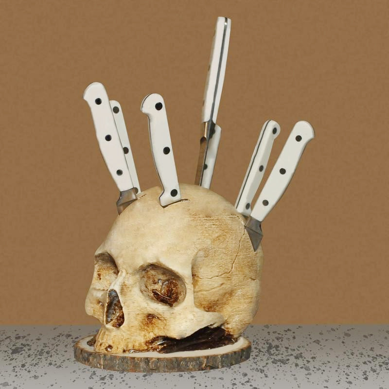 Funny Skull Knife Holder for Kitchen Storage