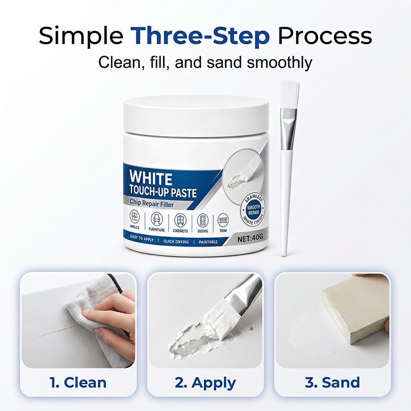 White Furniture Touch-Up Paste with Brush