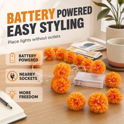 Artificial Marigold Flower LED String Light