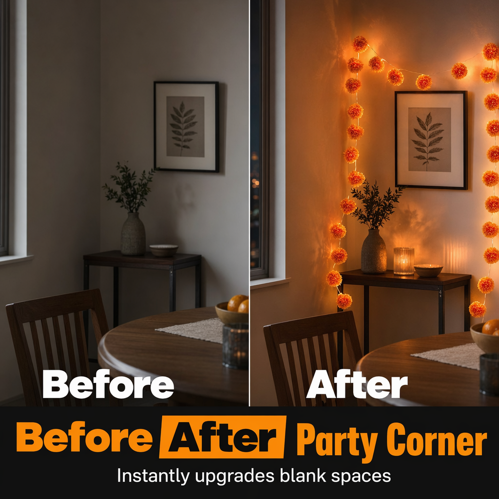 Artificial Marigold Flower LED String Light