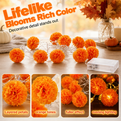 Artificial Marigold Flower LED String Light