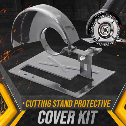 Angle Grinder Cutting Stand with Protective Cover Kit – 0-45° Adjustable, 0-40mm Depth, Fits 4'-5' (100-125mm) Grinders, Iron+ABS, 11 Pcs with Dust Hose & Blades 🔧