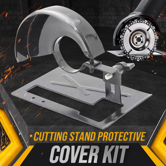 Angle Grinder Cutting Stand with Protective Cover Kit – 0-45° Adjustable, 0-40mm Depth, Fits 4'-5' (100-125mm) Grinders, Iron+ABS, 11 Pcs with Dust Hose & Blades 🔧