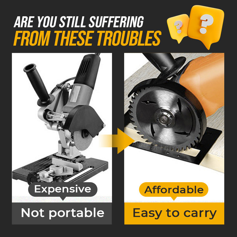 Angle Grinder Cutting Stand with Protective Cover Kit – 0-45° Adjustable, 0-40mm Depth, Fits 4'-5' (100-125mm) Grinders, Iron+ABS, 11 Pcs with Dust Hose & Blades 🔧