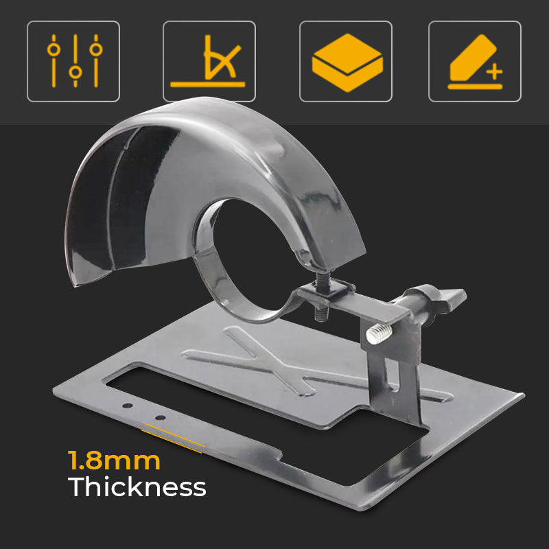 Angle Grinder Cutting Stand with Protective Cover Kit – 0-45° Adjustable, 0-40mm Depth, Fits 4'-5' (100-125mm) Grinders, Iron+ABS, 11 Pcs with Dust Hose & Blades 🔧