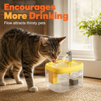 Silent Pet Drinking Dispenser with Food-Grade PET Bowl