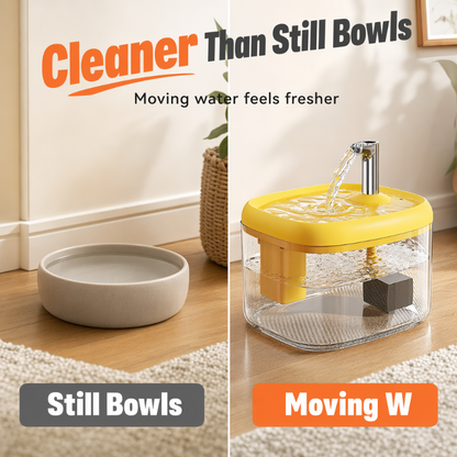Silent Pet Drinking Dispenser with Food-Grade PET Bowl