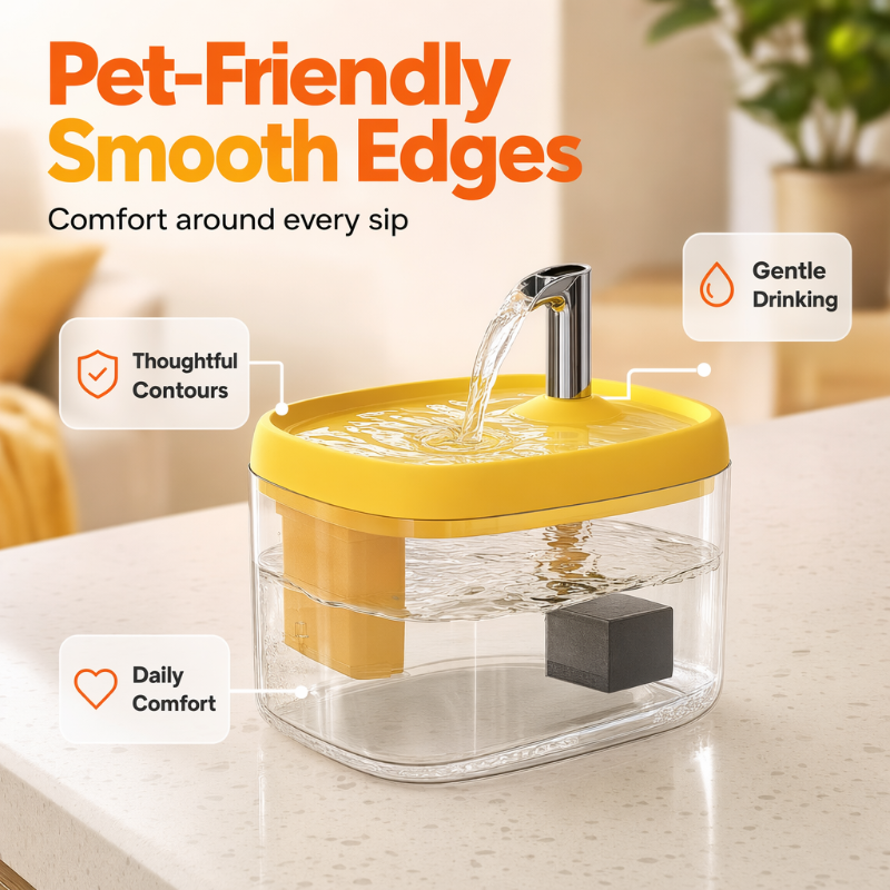 Silent Pet Drinking Dispenser with Food-Grade PET Bowl