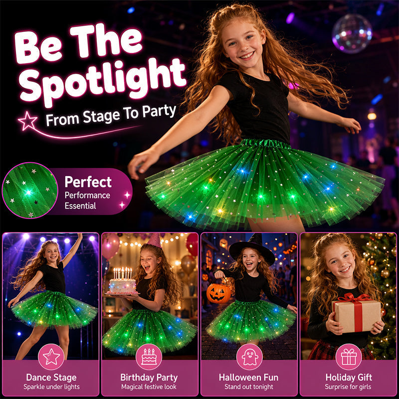 🎁 50% OFF NOW! ✨ LED Sequin Tutu – Light Up the Party, Star Mesh Magic 💃