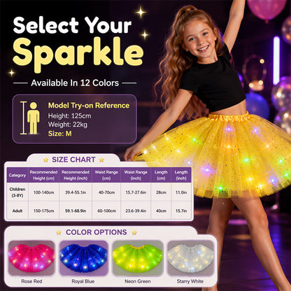 🎁 50% OFF NOW! ✨ LED Sequin Tutu – Light Up the Party, Star Mesh Magic 💃