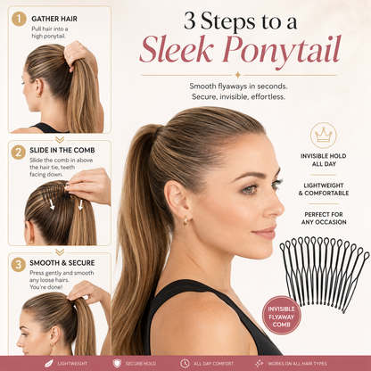 🥳2026 HOT SALE🥳💞50K+ SOLD!💇‍♀️✨ Flexible Invisible Hair Comb—invisible, flexible, and non-slip—instantly creates a perfectly secure hold! 🌟