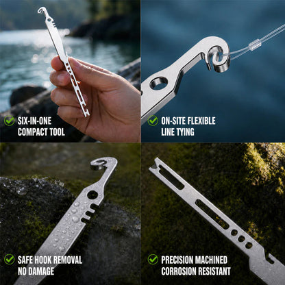 ⏳Limited-time 50% off⏰6-in-1 Stainless Steel Fishing Multi Tool Hook Remover and Knot Tyer🎣🐟