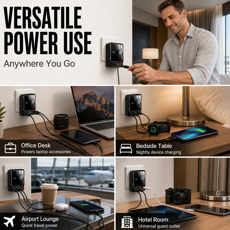 ⏳LAST DAY SALE 50% OFF !!📢4-Port USB Wall Charger – 12W Multi-Device Travel Charging Adapter