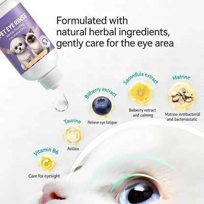 🔥Hot Sale 50% OFF🔥 Gentle Pet Eye Rinse for Dogs & Cats – Alcohol-Free, Flushes Debris, 150ml 🐶